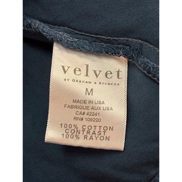 Velvet By Graham & Spencer Womens Asymmetrical Hem Cardigan M Cotton & Rayon Ble - Picture 3 of 6